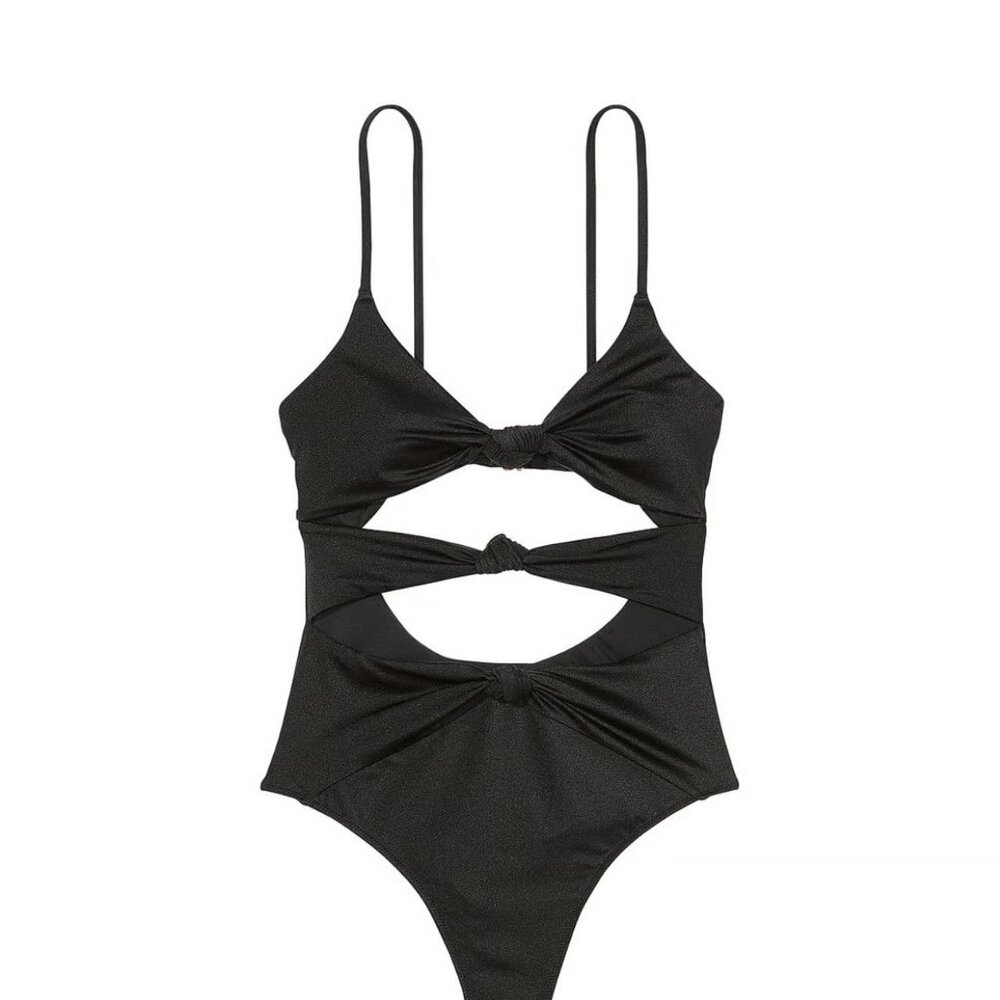Victoria's Secret Monokini XL Black 1 Pc Tie Knotted Swimsuit Cut Out